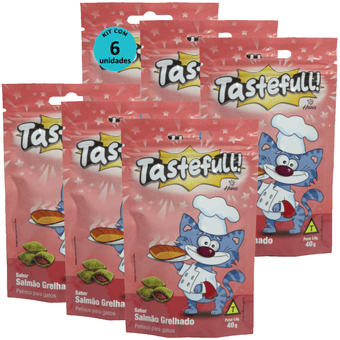 Kit-6-Tastefull-Gatos-Sabor-Salmao-Grelhado-40g Kit-6-Tastefull-Gatos-Sabor-Salmao-Grelhado-40g
