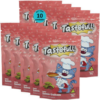Kit-10-Tastefull-Gatos-Sabor-Salmao-Grelhado-40g Kit-10-Tastefull-Gatos-Sabor-Salmao-Grelhado-40g