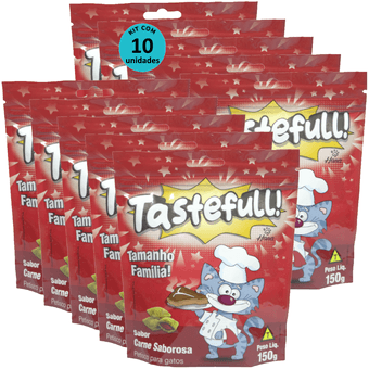 Kit-10-Tastefull-Gatos-Sabor-Carne-Saborosa-150g Kit-10-Tastefull-Gatos-Sabor-Carne-Saborosa-150g