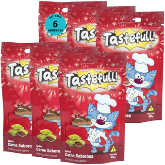 Kit-6-Tastefull-Gatos-Sabor-Carne-Saborosa-40g Kit-6-Tastefull-Gatos-Sabor-Carne-Saborosa-40g