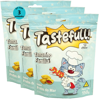 Kit-3-Tastefull-Gatos-Sabor-Frutos-do-Mar-150g Kit-3-Tastefull-Gatos-Sabor-Frutos-do-Mar-150g