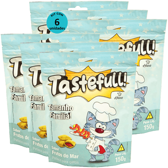 Kit-6-Tastefull-Gatos-Sabor-Frutos-do-Mar-150g Kit-6-Tastefull-Gatos-Sabor-Frutos-do-Mar-150g