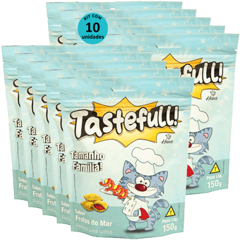 Kit10-Tastefull-Gatos-Sabor-Frutos-do-Mar-150g Kit10-Tastefull-Gatos-Sabor-Frutos-do-Mar-150g
