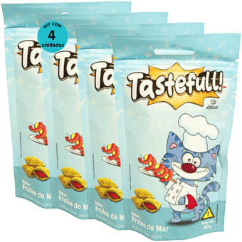 Kit-4-Tastefull-Gatos-Sabor-Frutos-do-Mar-40g Kit-4-Tastefull-Gatos-Sabor-Frutos-do-Mar-40g