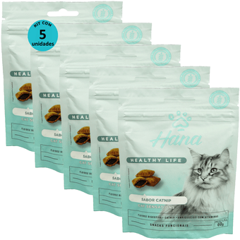 Kit-5-Snacks-Hana-Healthy-Life-Cat-sensations-Gatos-Adultos-60g Kit-5-Snacks-Hana-Healthy-Life-Cat-sensations-Gatos-Adultos-60g