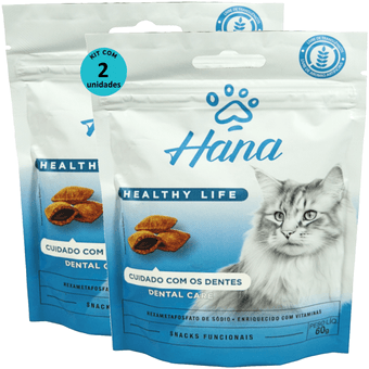 Kit-2-Snacks-Hana-Healthy-Life-Dental-Care-Gatos-Adultos-60g Kit-2-Snacks-Hana-Healthy-Life-Dental-Care-Gatos-Adultos-60g