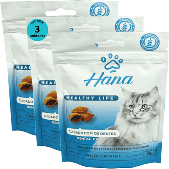Kit-3-Snacks-Hana-Healthy-Life-Dental-Care-Gatos-Adultos-60g Kit-3-Snacks-Hana-Healthy-Life-Dental-Care-Gatos-Adultos-60g