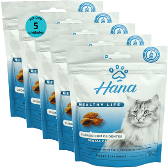 Kit-5-Snacks-Hana-Healthy-Life-Dental-Care-Gatos-Adultos-60g Kit-5-Snacks-Hana-Healthy-Life-Dental-Care-Gatos-Adultos-60g