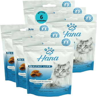 Kit-6-Snacks-Hana-Healthy-Life-Dental-Care-Gatos-Adultos-60g Kit-6-Snacks-Hana-Healthy-Life-Dental-Care-Gatos-Adultos-60g