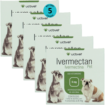 Kit-5-Ivermectan-Pet-6mg-com-4-comprimidos