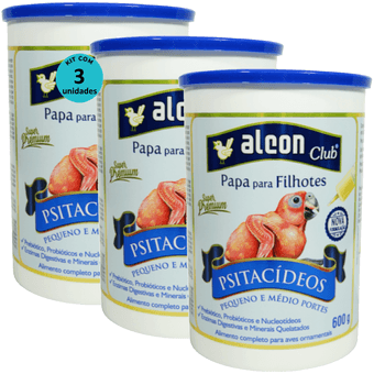 Kit-3-Alcon-Papa-Para-Filhotes-Psitacideos-600g Kit-3-Alcon-Papa-Para-Filhotes-Psitacideos-600g