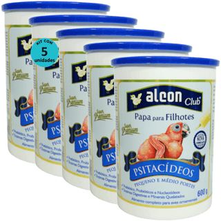 Kit-5-Alcon-Papa-Para-Filhotes-Psitacideos-600g
