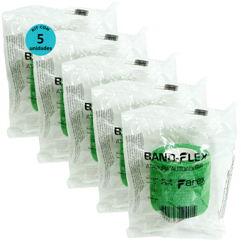 Kit-5-Atadura-Verde-5cm-BandFlex Kit-5-Atadura-Verde-5cm-BandFlex