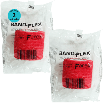 Kit-2-Atadura-Vermelha-5cm-BandFlex Kit-2-Atadura-Vermelha-5cm-BandFlex