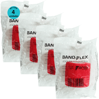 Kit-4-Atadura-Vermelha-5cm-BandFlex Kit-4-Atadura-Vermelha-5cm-BandFlex