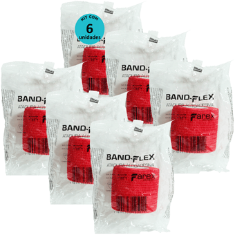 Kit-6-Atadura-Vermelha-5cm-BandFlex Kit-6-Atadura-Vermelha-5cm-BandFlex