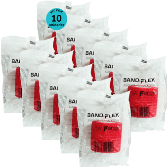 Kit-10-Atadura-Vermelha-5cm-BandFlex Kit-10-Atadura-Vermelha-5cm-BandFlex