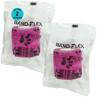 Kit-2-Atadura-Rosa-com-Patinhas-5cm-BandFlex Kit-2-Atadura-Rosa-com-Patinhas-5cm-BandFlex