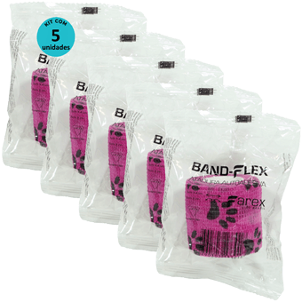 Kit-5-Atadura-Rosa-com-Patinhas-5cm-BandFlex Kit-5-Atadura-Rosa-com-Patinhas-5cm-BandFlex
