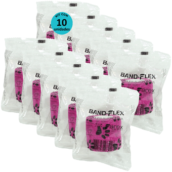 Kit-10-Atadura-Rosa-com-Patinhas-5cm-BandFlex Kit-10-Atadura-Rosa-com-Patinhas-5cm-BandFlex