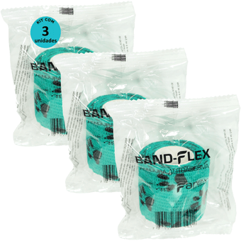 Kit-3-Atadura-Verde-com-Patinhas-5cm-BandFlex Kit-3-Atadura-Verde-com-Patinhas-5cm-BandFlex