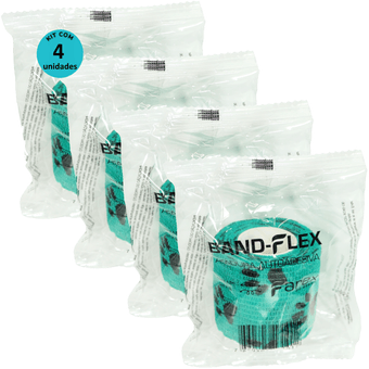Kit-4-Atadura-Verde-com-Patinhas-5cm-BandFlex Kit-4-Atadura-Verde-com-Patinhas-5cm-BandFlex