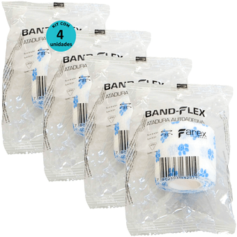 kit-4-Atadura-Branca-com-Patinhas-5cm-BandFlex kit-4-Atadura-Branca-com-Patinhas-5cm-BandFlex