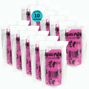 Kit-10-Atadura-Band-Flex-Rosa-com-Patinhas-10cm Kit-10-Atadura-Band-Flex-Rosa-com-Patinhas-10cm