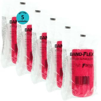 Kit-5-Atadura-Band-Flex-Vermelha Kit-5-Atadura-Band-Flex-Vermelha