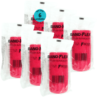 Kit-6-Atadura-Band-Flex-Vermelha Kit-6-Atadura-Band-Flex-Vermelha