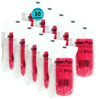Kit-10-Atadura-Band-Flex-Vermelha Kit-10-Atadura-Band-Flex-Vermelha