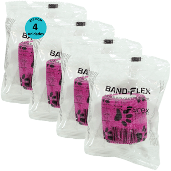 Kit-4-Atadura-Rosa-com-Patinhas-5cm-BandFlex Kit-4-Atadura-Rosa-com-Patinhas-5cm-BandFlex
