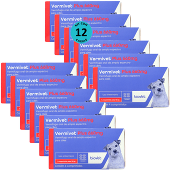 Kit-12-Vermivet-Plus-Biovet-660mg-C-4-Comprimidos Kit-12-Vermivet-Plus-Biovet-660mg-C-4-Comprimidos
