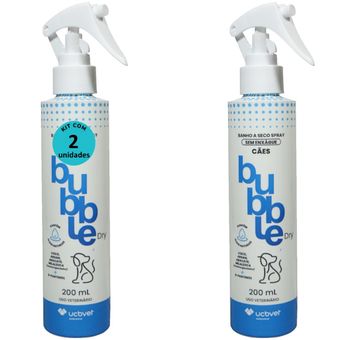 BANHO-A-SECO-BUBBLE-DRY-SPRAY-200ML-PARA-CAES-KIT-COM-21 BANHO-A-SECO-BUBBLE-DRY-SPRAY-200ML-PARA-CAES-KIT-COM-21