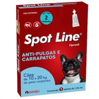SPOT-LINE-ANTIPULGAS-E-CARRAPATOS-134ML-PARA-CAES-DE-10 A-20KG-COVELI-KIT-COM-21