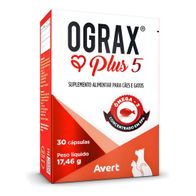 OGRAX-PLUS-5-SUPLEMENTO PARA-CAES-E-GATOS-COM-30-CAPSULAS-AVERT1