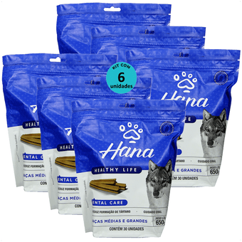 Kit-6-Hana-Dental-Care-Caes-650g-Racas-Medias-e-Grandes Kit-6-Hana-Dental-Care-Caes-650g-Racas-Medias-e-Grandes