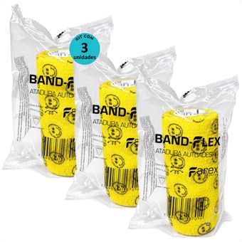ATADURA-10 CM-AMARELA-COM-DESENHO-BAND-FLEX-AUTOADESIVA-PARA-ANIMAIS-KIT-COM-31