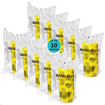 ATADURA-10 CM-AMARELA-COM-DESENHO-BAND-FLEX-AUTOADESIVA-PARA-ANIMAIS-KIT-COM-101